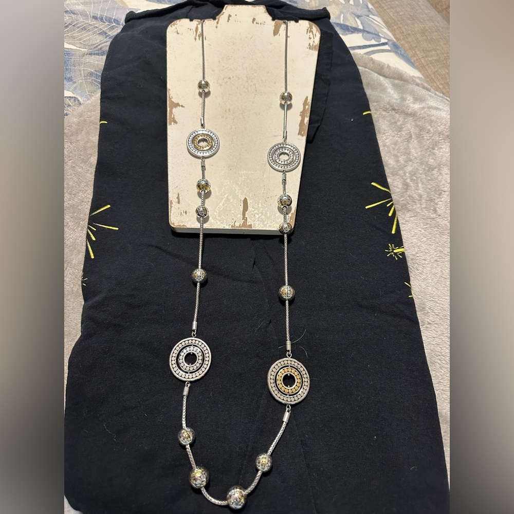 Brighton 36 inch necklace, silver and gold